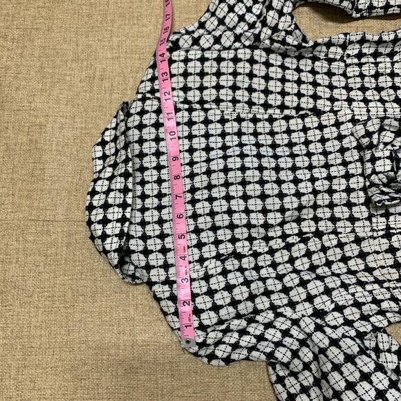 Sequin Hearts Bell Sleeve Black White tweed Blazer jacket Button Front Sz 3 - Picture 7 of 12